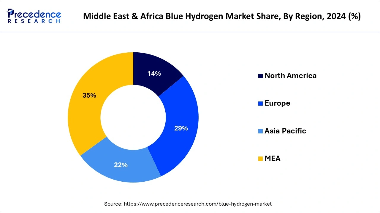 Blue Hydrogen Market Share, By Region, 2024 (%)