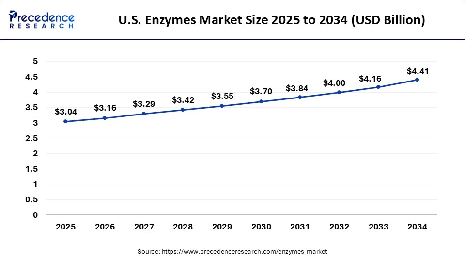 U.S. Enzymes Market Size 2025 to 2034